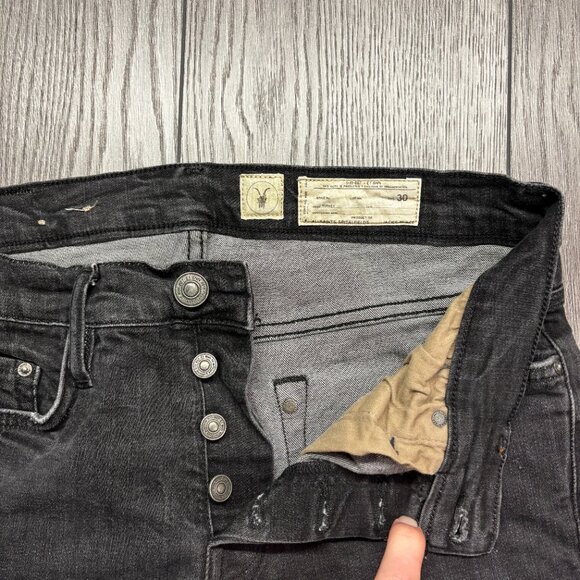 AllSaints Jeans 30 x 31 Mens Black Spitalfields Skinny Stretch Designer - Picture 3 of 10